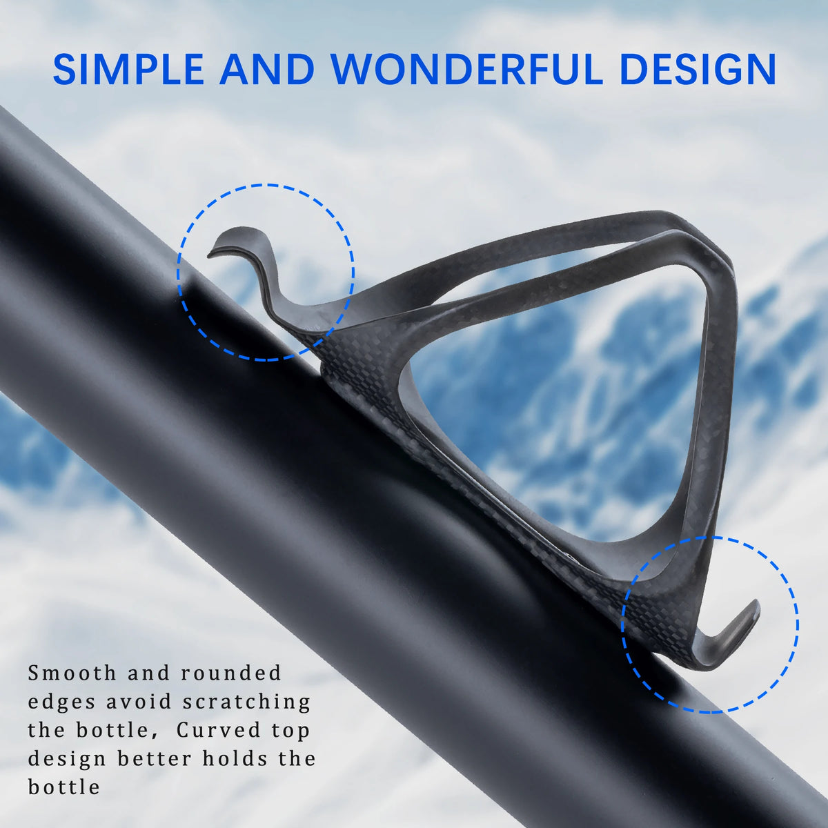 HUALONG Carbon Fiber Bicycle Water Bottle Cage MTB Road Bike Water Bottle Holder Cages Matte Black, Weight (22±2g)