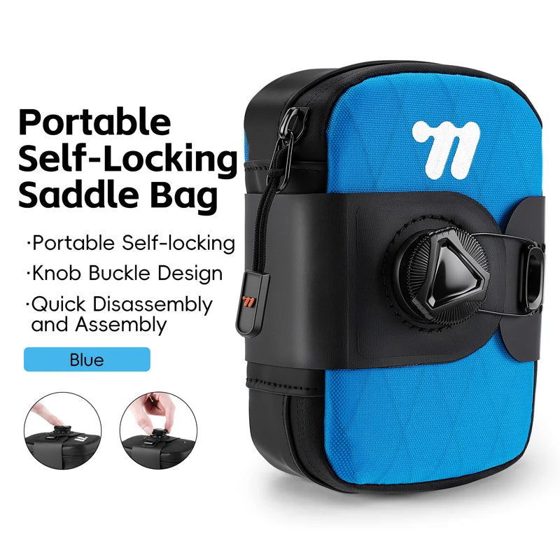 WEST BIKING Mini Bicycle Saddle Bag Self-Locking Knob Lightweight Tail Pouch 7 Colors Quick Release MTB Road Bike Under Seat Bag