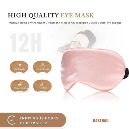 New Hot Trave Soft Silk Sleep Mask Eye Masks Coversfor Sleep, 100% Blackout, Zero Eye Pressure, Blindfold with Adjustable Strap
