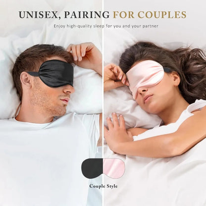 New Hot Trave Soft Silk Sleep Mask Eye Masks Coversfor Sleep, 100% Blackout, Zero Eye Pressure, Blindfold with Adjustable Strap