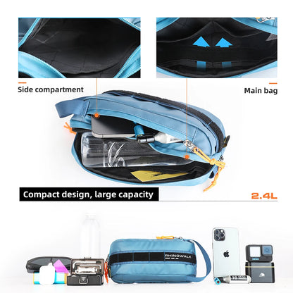 Rhinowalk Bike Handlebar Bag 2.4L  Bicycle Bags Frame Pannier Bag Multifunction Portable Shoulder Waist Bag Bike Accessories