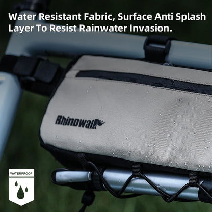 Rhinowalk Bike Frame Bag 2.1L-2.7L Splash-Proof Bicycle Under Tube Bag Triangle Bag Double Sided SBS Zipper Bottom binding syste