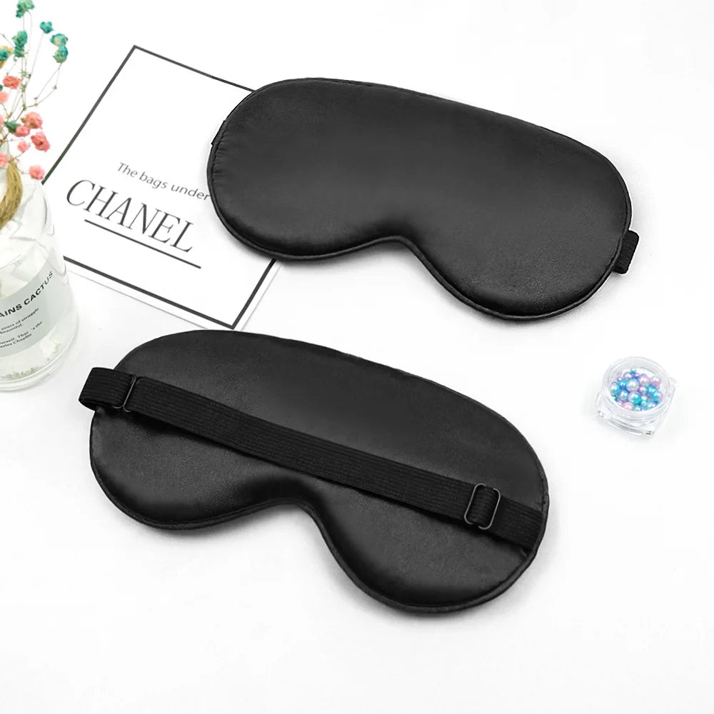 New Hot Trave Soft Silk Sleep Mask Eye Masks Coversfor Sleep, 100% Blackout, Zero Eye Pressure, Blindfold with Adjustable Strap