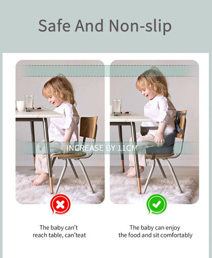 INSULAR Portable Foldable Anti‑Slip Baby Booster Seat Kids Dining Heightening Cushion Toddler Travel Dining Supplies