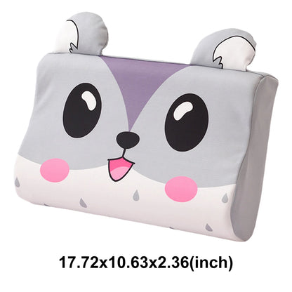 Kids Baby Cooling Bed Pillows Soft Breathable Memory Foam Cartoon Toddler Sleeping Pillow Washable & Skin-Friendly for 3-12 Age