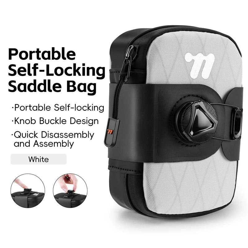 WEST BIKING Mini Bicycle Saddle Bag Self-Locking Knob Lightweight Tail Pouch 7 Colors Quick Release MTB Road Bike Under Seat Bag