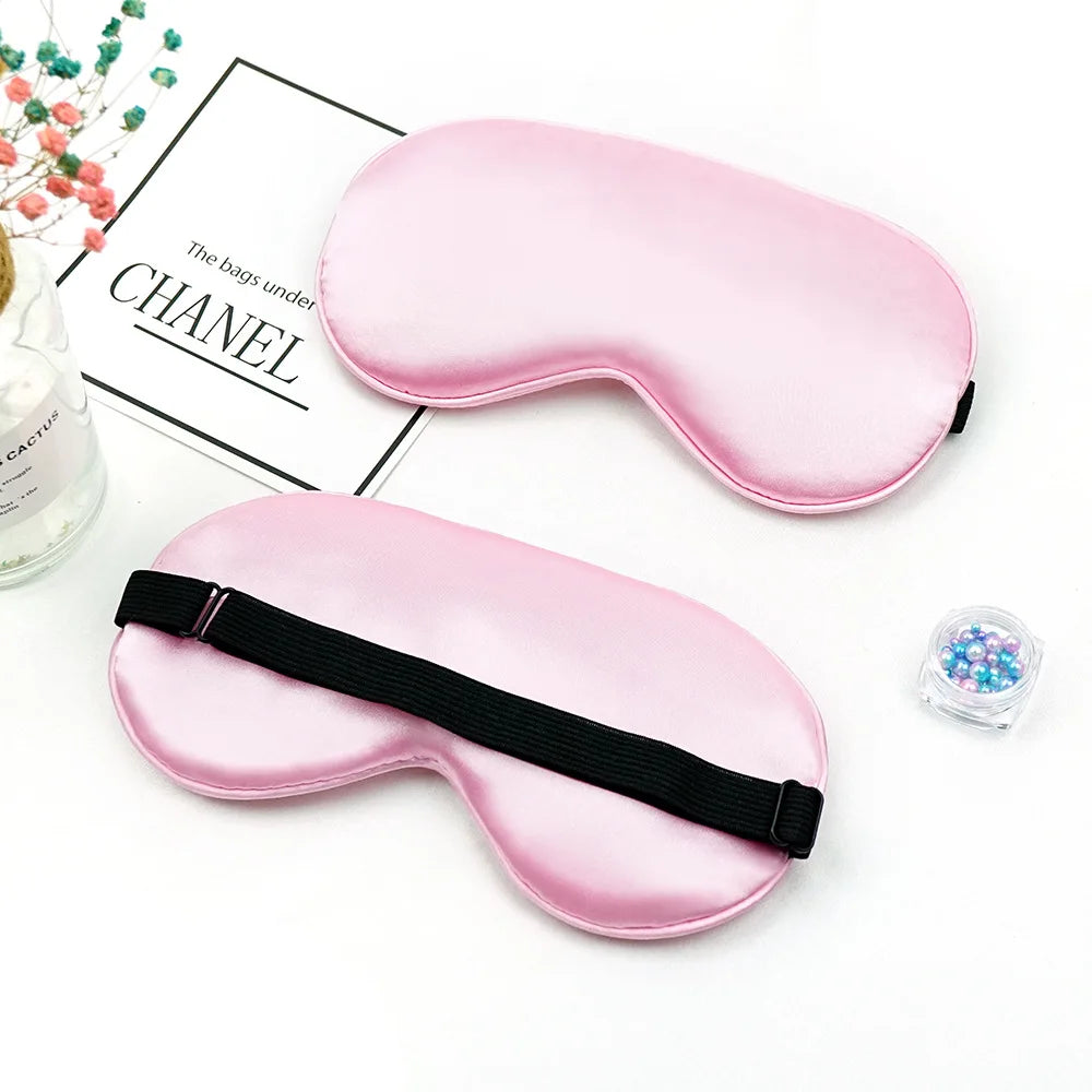New Hot Trave Soft Silk Sleep Mask Eye Masks Coversfor Sleep, 100% Blackout, Zero Eye Pressure, Blindfold with Adjustable Strap