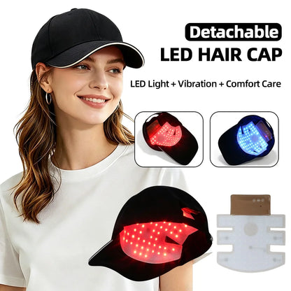 Red Blue Light Hair Growth Cap 470nm 630nm Anti‑Hair Loss Treatment Hat for Thinning Scalp Hairline & Crown Hair Regrowth