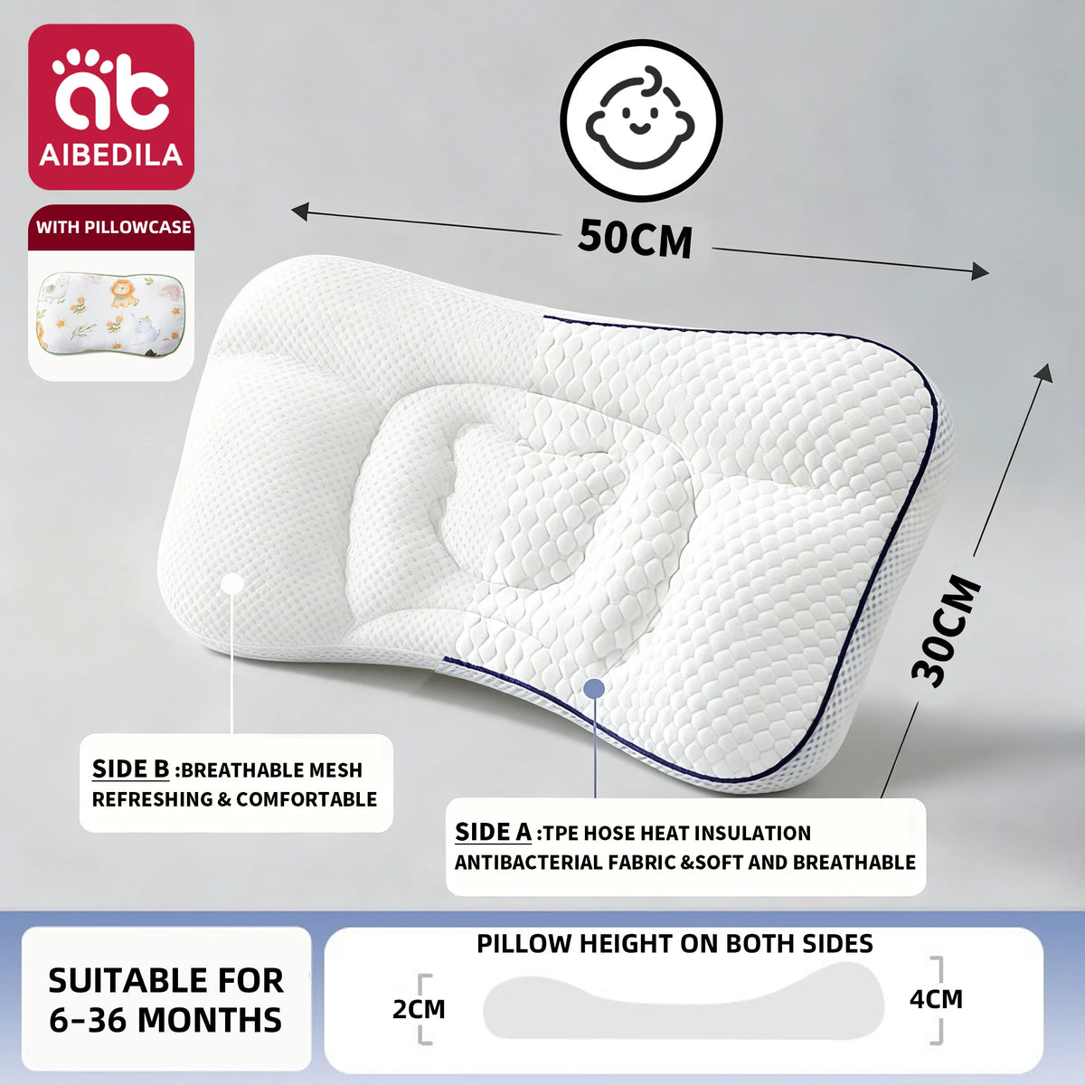 AIBEDILA Baby Pillows for Newborns Neck Pillow Newborn Baby Things Children's Orthopedic Travel Pillow Bedding Mother Kids Items