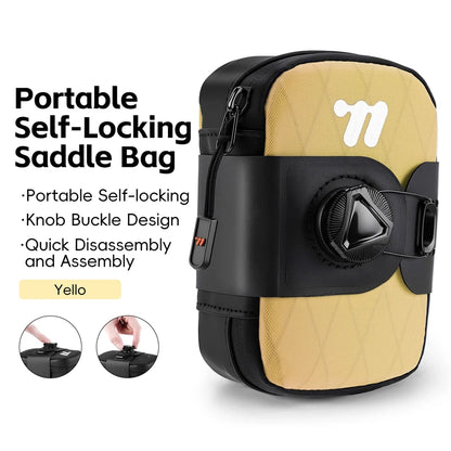 WEST BIKING Mini Bicycle Saddle Bag Self-Locking Knob Lightweight Tail Pouch 7 Colors Quick Release MTB Road Bike Under Seat Bag