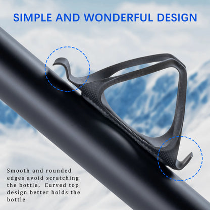 HUALONG Carbon Fiber Bicycle Water Bottle Cage MTB Road Bike Water Bottle Holder Cages Matte Black, Weight (22±2g)