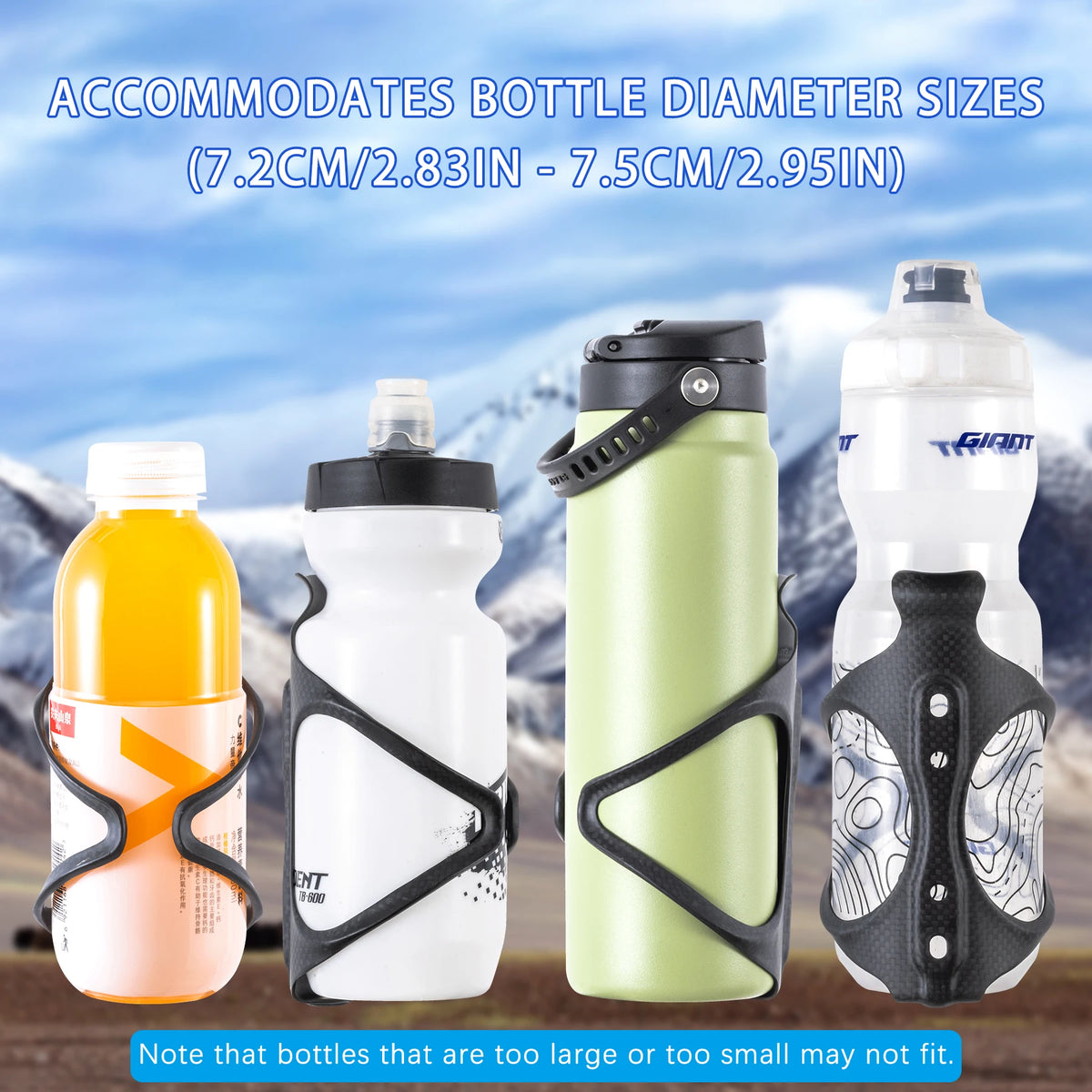 HUALONG Carbon Fiber Bicycle Water Bottle Cage MTB Road Bike Water Bottle Holder Cages Matte Black, Weight (22±2g)