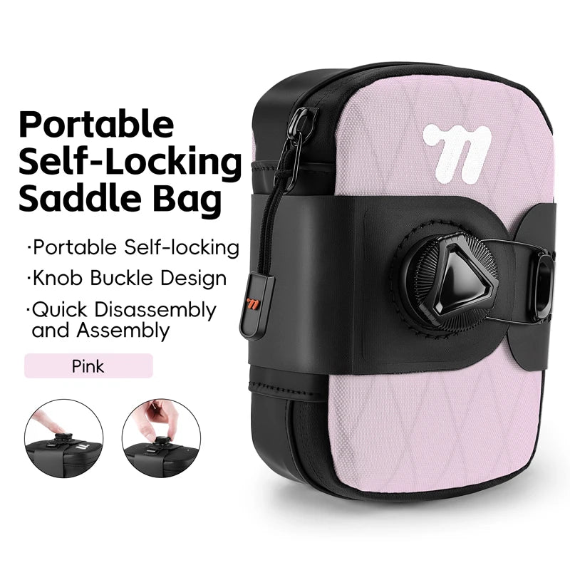 WEST BIKING Mini Bicycle Saddle Bag Self-Locking Knob Lightweight Tail Pouch 7 Colors Quick Release MTB Road Bike Under Seat Bag