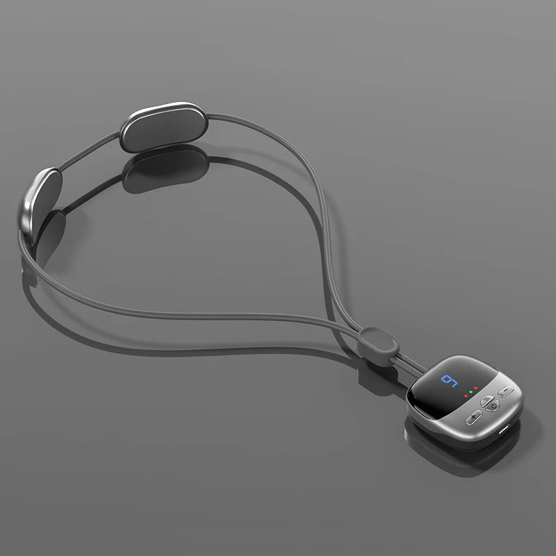 2025 Mini Portable Hanging Neck Massager With Heat Electric EMS TENS Pulse Hot Compress Smart Cervical Spine Massager Shoulder