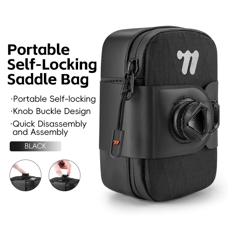 WEST BIKING Mini Bicycle Saddle Bag Self-Locking Knob Lightweight Tail Pouch 7 Colors Quick Release MTB Road Bike Under Seat Bag