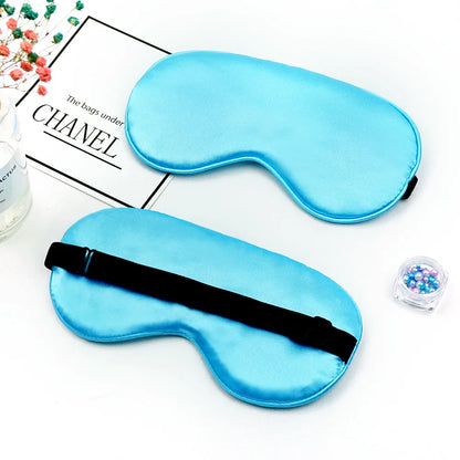 New Hot Trave Soft Silk Sleep Mask Eye Masks Coversfor Sleep, 100% Blackout, Zero Eye Pressure, Blindfold with Adjustable Strap