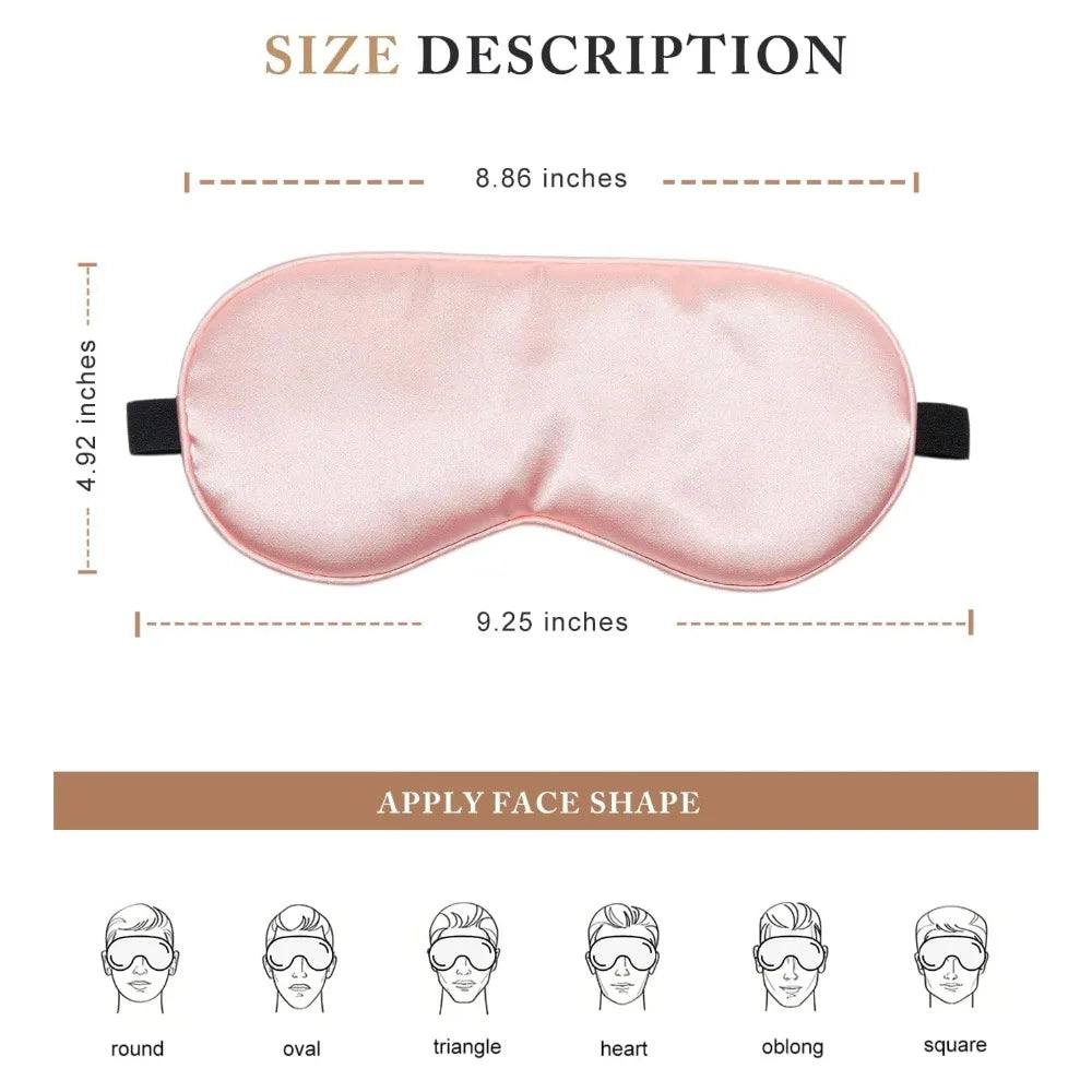 New Hot Trave Soft Silk Sleep Mask Eye Masks Coversfor Sleep, 100% Blackout, Zero Eye Pressure, Blindfold with Adjustable Strap