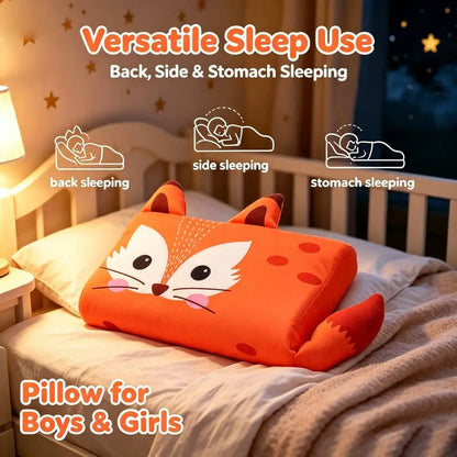 Kids Baby Cooling Bed Pillows Soft Breathable Memory Foam Cartoon Toddler Sleeping Pillow Washable & Skin-Friendly for 3-12 Age