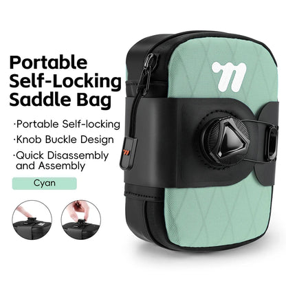 WEST BIKING Mini Bicycle Saddle Bag Self-Locking Knob Lightweight Tail Pouch 7 Colors Quick Release MTB Road Bike Under Seat Bag