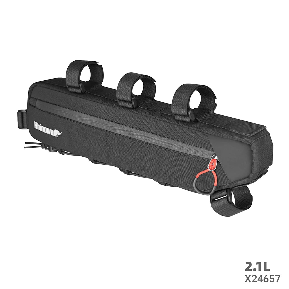 Rhinowalk Bike Frame Bag 2.1L-2.7L Splash-Proof Bicycle Under Tube Bag Triangle Bag Double Sided SBS Zipper Bottom binding syste