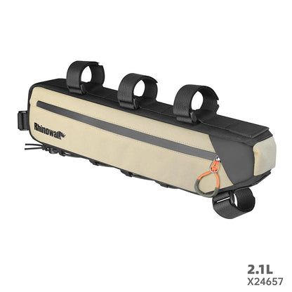 Rhinowalk Bike Frame Bag 2.1L-2.7L Splash-Proof Bicycle Under Tube Bag Triangle Bag Double Sided SBS Zipper Bottom binding syste