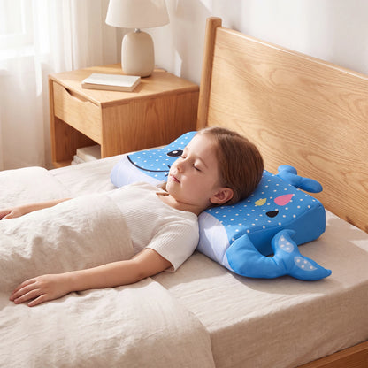 Kids Baby Cooling Bed Pillows Soft Breathable Memory Foam Cartoon Toddler Sleeping Pillow Washable & Skin-Friendly for 3-12 Age