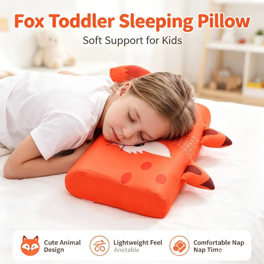 Kids Baby Cooling Bed Pillows Soft Breathable Memory Foam Cartoon Toddler Sleeping Pillow Washable & Skin-Friendly for 3-12 Age
