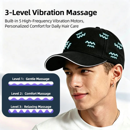 Red Blue Light Hair Growth Cap 470nm 630nm Anti‑Hair Loss Treatment Hat for Thinning Scalp Hairline & Crown Hair Regrowth