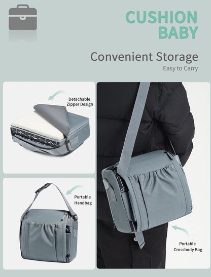 INSULAR Portable Foldable Anti‑Slip Baby Booster Seat Kids Dining Heightening Cushion Toddler Travel Dining Supplies
