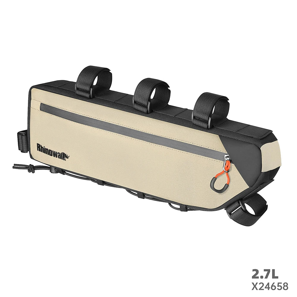 Rhinowalk Bike Frame Bag 2.1L-2.7L Splash-Proof Bicycle Under Tube Bag Triangle Bag Double Sided SBS Zipper Bottom binding syste