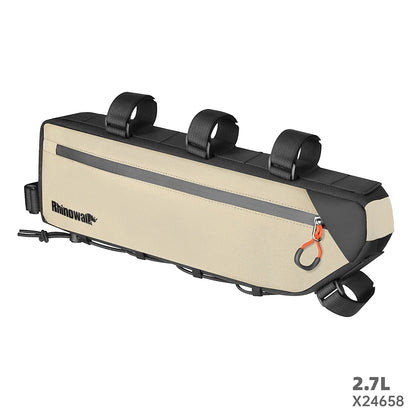 Rhinowalk Bike Frame Bag 2.1L-2.7L Splash-Proof Bicycle Under Tube Bag Triangle Bag Double Sided SBS Zipper Bottom binding syste