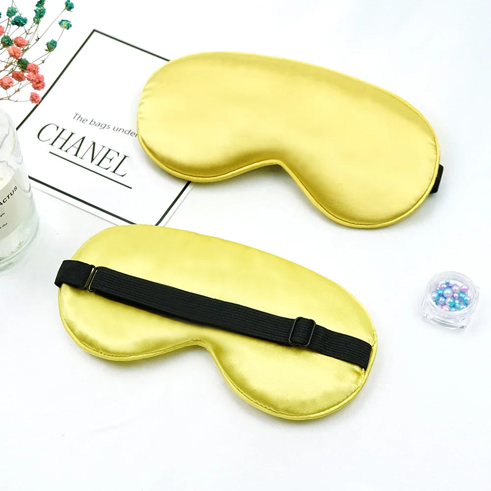 New Hot Trave Soft Silk Sleep Mask Eye Masks Coversfor Sleep, 100% Blackout, Zero Eye Pressure, Blindfold with Adjustable Strap