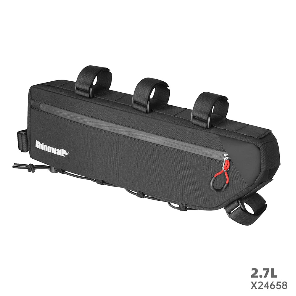 Rhinowalk Bike Frame Bag 2.1L-2.7L Splash-Proof Bicycle Under Tube Bag Triangle Bag Double Sided SBS Zipper Bottom binding syste